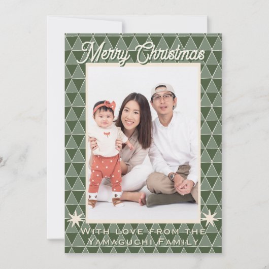 日本のうろこ模様のクリスマス写真 シーズンカード (正面)