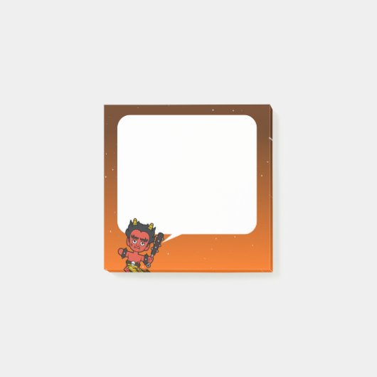 日本のおに妖怪:赤鬼の吹き出し ポストイット (正面)