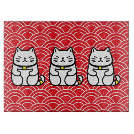 日本のおめでたい招き猫 カッティングボード