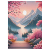 日本のお花見山林風景 クリップボード (裏面)