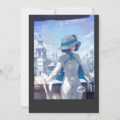 日本のかわいいかわいいアニメの女の子Tシャツ 招待状 (正面)