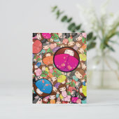 日本のかわいいこけし ポストカード (スタンド正面)