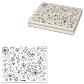 日本のかわいいドードルかわいい文化彩色ページ ラバースタンプ (押印)