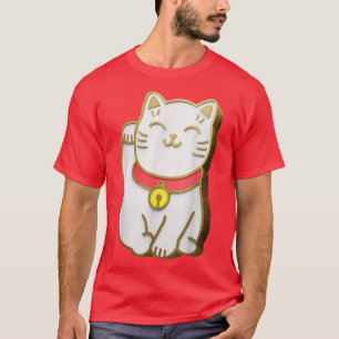 日本のかわいいラッキーキャットめねき猫ジャパン・グラフィック Tシャツ