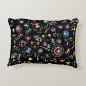 日本のかわいい文化ドードルオンブラック アクセントクッション (裏面)