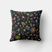 日本のかわいい文化ドードルオンブラック クッション (裏面)