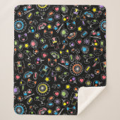 日本のかわいい文化ドードルオンブラック シェルパブランケット (正面)