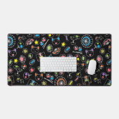 日本のかわいい文化ドードルオンブラック デスクマット (キーボード&マウス)