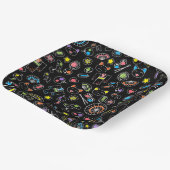 日本のかわいい文化ドードルオンブラック ペーパープレート (傾斜あり)