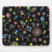 日本のかわいい文化ドードルオンブラック マウスパッド (正面)