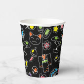 日本のかわいい文化ドードルオンブラック 紙コップ (右)