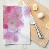 日本のさくらんぼの木の花 キッチンタオル (四つ折り)