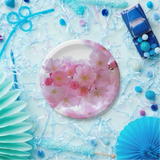 日本のさくらんぼの木の花 ペーパープレート (パーティー)