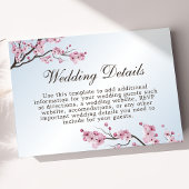 日本のさくらんぼの結婚詳細カード エンクロージャーカード