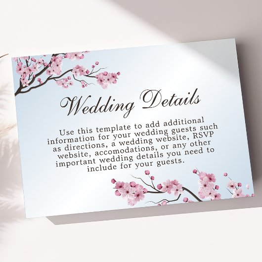 日本のさくらんぼの結婚詳細カード エンクロージャーカード