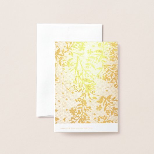 日本のさくらんぼの金ゴールドに咲くPicを追加ありがとう 箔カード (裏面封筒付き)