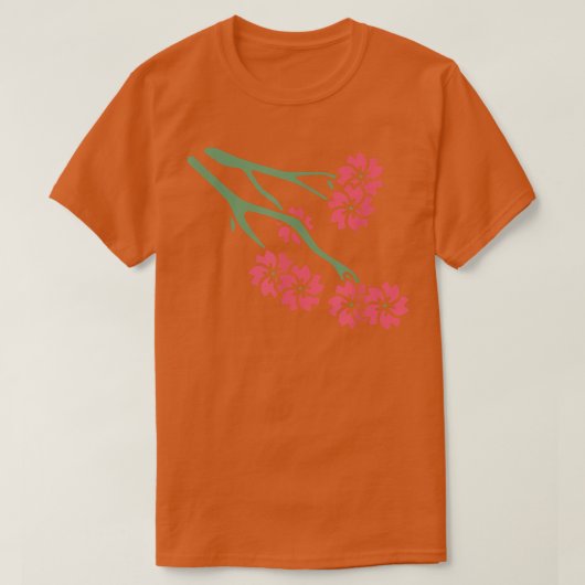 日本のさくらんぼツリー桜花ミニマリストグラ Tシャツ (デザイン正面)