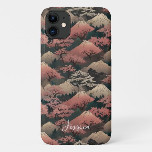 日本のさくらんぼブロッサムのパーソナライズ名 Case-Mate iPhoneケース (裏面)