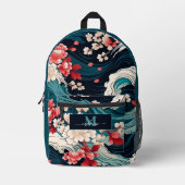 日本のさくらんぼブロッサムカスタムモノグラム名 プリントバックパック (正面)