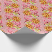 日本のさくらんぼブロッサムラグジュアリー ラッピングペーパー (角)