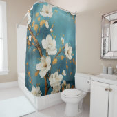 日本のさくらんぼ花水彩 シャワーカーテン (インサイチュ)