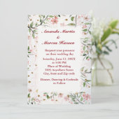 日本のさくらんぼ花結婚咲 招待状 (スタンド正面)