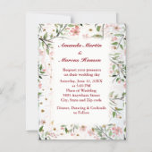 日本のさくらんぼ花 マグネット招待状 (正面)