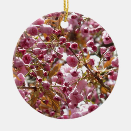 日本のさくらんぼ セラミックオーナメント (正面)