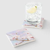 日本のさくらんぼ-桜イン開花 ストーンコースター (横)