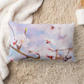 日本のさくらんぼ-桜イン開花 ランバークッション (ブランケット)