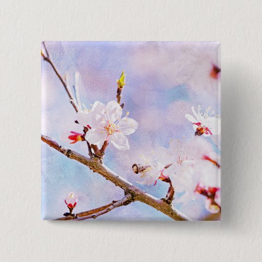 日本のさくらんぼ-桜イン開花 缶バッジ (正面)
