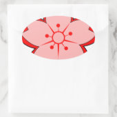 日本のさくらんぼ 楕円形シール (バッグ)