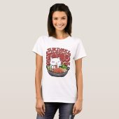 日本のすき焼き猫 Tシャツ (正面フル)