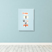 日本のすし握り巻き転が キャンバスプリント (インサイチュ (ウッドフロア))