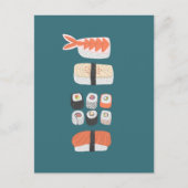 日本のすし握り巻き転が ポストカード (正面)