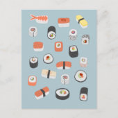 日本のすし握り巻き転が ポストカード (正面)