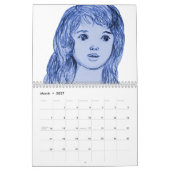 日本のでかわいい女の子のマンガ カレンダー (3月 2027)