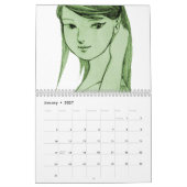 日本のでかわいい女の子のマンガ カレンダー (1月 2027)