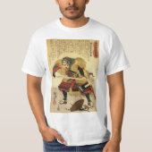 日本ので伝統的な武士の戦士 Tシャツ (正面)
