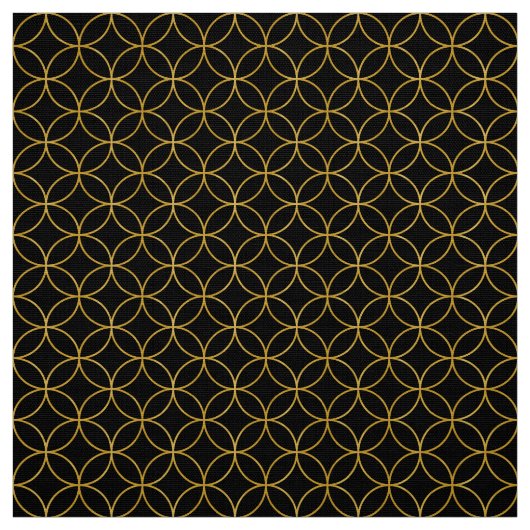 日本ので伝統的なDesign1 - SHIPPO- Black&Gold ファブリック (見本)
