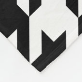 日本ので伝統的なDesign3 - CHIDORI- Black&White フリースブランケット (角)