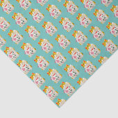 日本ので幸運な猫パターンティール（緑がかった色） 薄葉紙 (詳細)