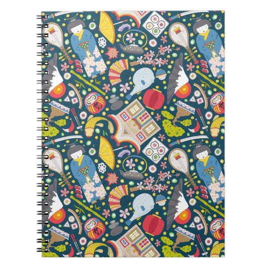 日本ので継ぎ目が無いパターン ノートブック (正面)