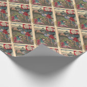 日本ので美しい芸者の武士の芸術 ラッピングペーパー (角)