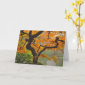 日本のなかえでの挨拶状 カード (黄色い花)