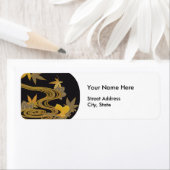 日本のなかえでの葉及び川 ラベル (インサイチュ)