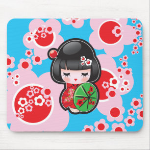 日本のなかわいいの人形-マウスパッド マウスパッド