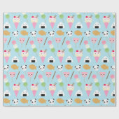 日本のなかわいいの軽食 ラッピングペーパー (フラット)