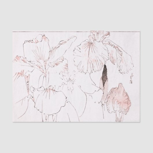 日本のなアイリスWOODBLOCKプリントのティッシュペーパー 薄葉紙 (正面)