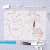 日本のなアイリスWOODBLOCKプリントのティッシュペーパー 薄葉紙 (クラフト)